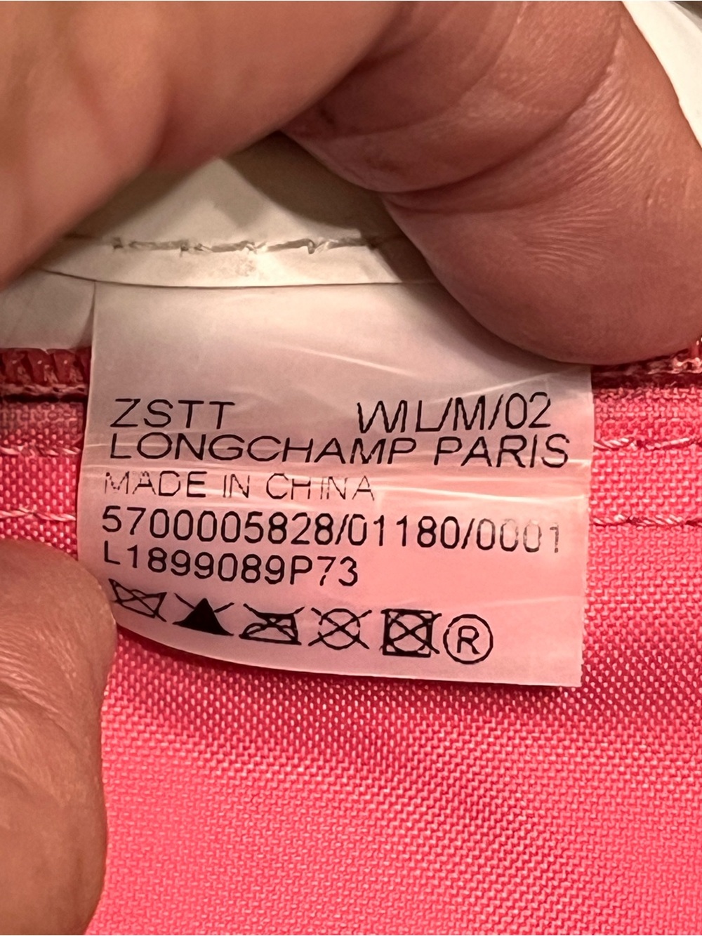 Longchamp Pink Nylon Tote with Brown Leather Trim - Picture 9 of 17